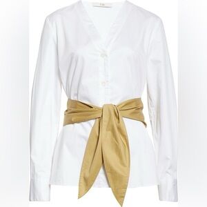 195 Tibi Cotton Poplin Shirt with Tie Belt